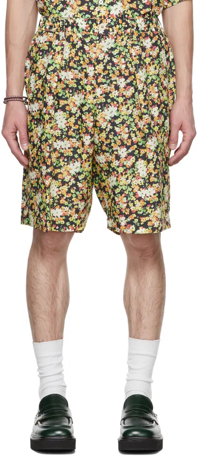 Marni Floral-print Bermuda Shorts In Black