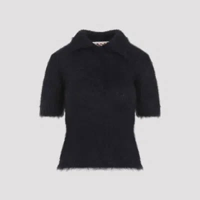 MARNI BLACK FUR POLO