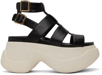 Marni Black Gladiator Platform Sandals In 00n99 Black