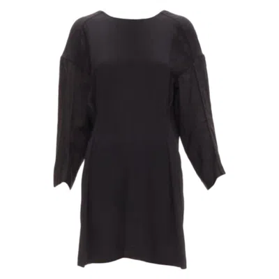 Pre-owned Marni Black Grey Contrast Cutout Armhole Bateau Tie Back Mini Dress It38 Xs In Gray