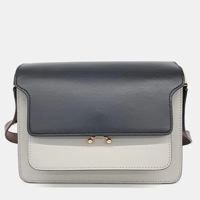 Pre-owned Marni Black Grey Leather Trunk Bag