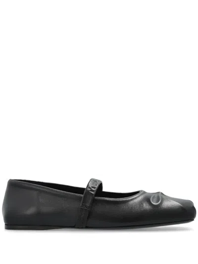 MARNI BLACK LEATHER BALLET FLATS