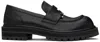 MARNI BLACK LEATHER CHUNKY LOAFERS