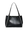Marni Black Leather Cresta E/w Small Tote Bag