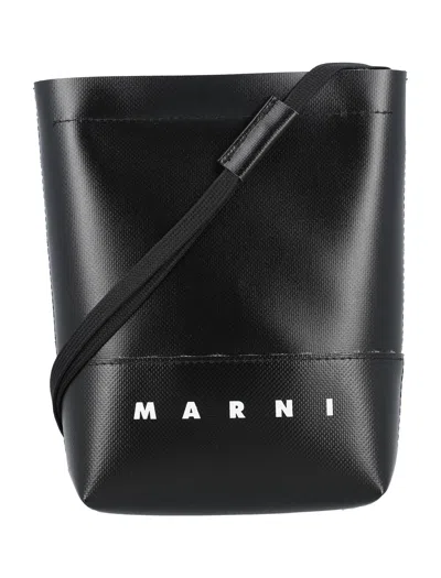 Marni Black Leather Crossbody Bag For Men