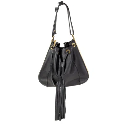 Pre-owned Marni Black Leather Drawstring Hobo Shoulder Bag