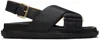 MARNI BLACK LEATHER FUSSBETT SANDALS