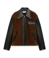 Marni Black Leather Jacket With Crust Front In Multi
