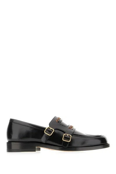 MARNI BLACK LEATHER LOAFERS