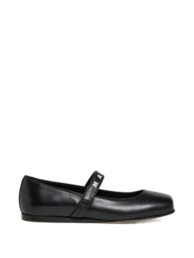 Marni Kids' Black Leather Mary Jane