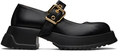 Marni Black Mary Jane Platform Loafers In 00n99 Black