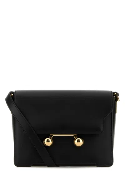 Marni Black Leather Medium Trunkaroo Crossbody Bag