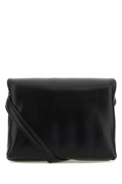 Marni Black Leather Mini Prisma Clutch