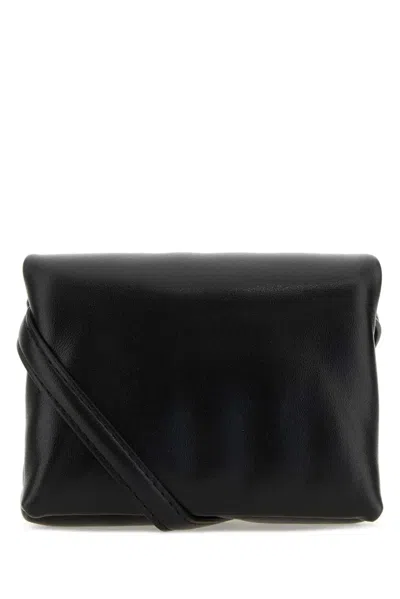 Marni Black Leather Mini Prisma Clutch
