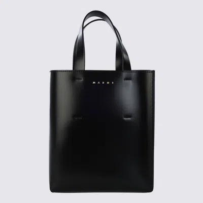 Marni Black Leather Museo Tote Bag