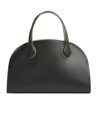 Marni Black Leather Overlap Medium Handbag