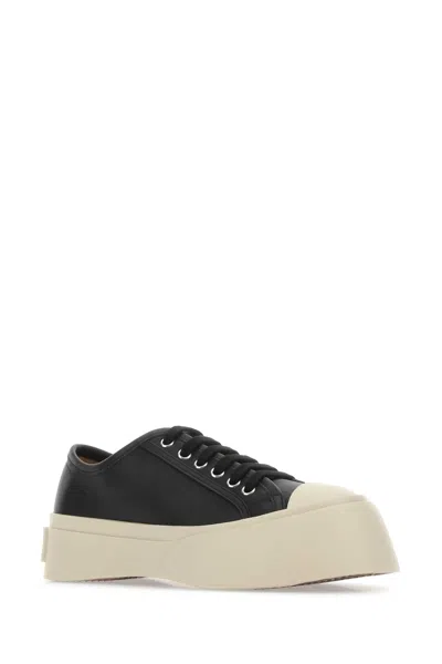 Marni Black Leather Pablo Sneakers In 00n99