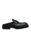 Marni Black Leather Piercing 2.0 Chunky Sabot Loafer In Black