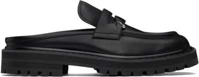 Marni Black Leather Piercing 2.0 Chunky Slip-on Loafers In 00n99 Black