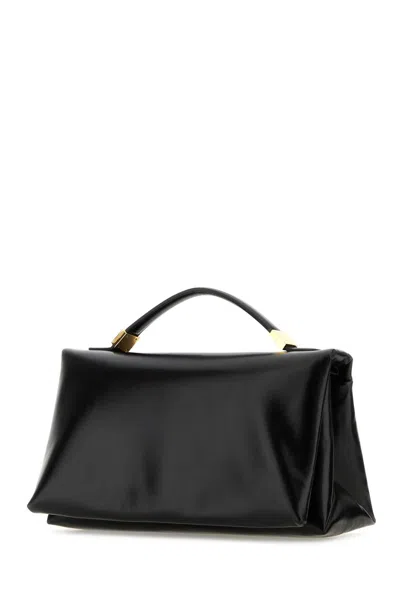 Marni Black Leather Prisma Handbag In 00n99