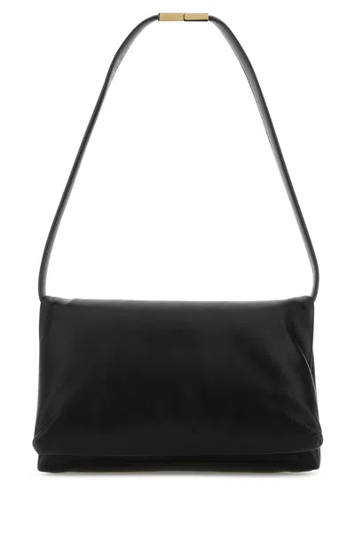 Marni Black Leather Prisma Shoulder Bag In Red