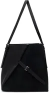 Marni Black Leather Reverse Tote In 00n99 Black