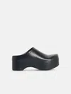 Marni Black Leather Sabots In Black