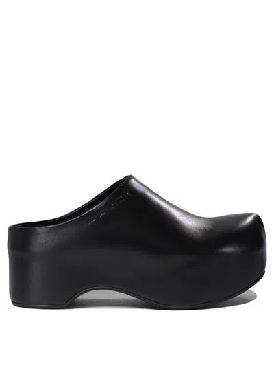 Marni Black Leather Sandals