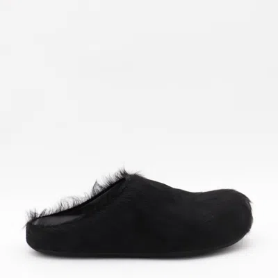 MARNI MARNI BLACK LEATHER SANDALS