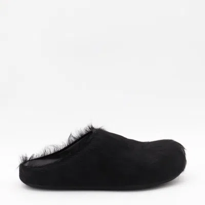 Marni Black Leather Sandals