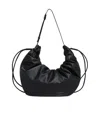 Marni Black Leather Scrunchie Medium Hobo Bag In Black