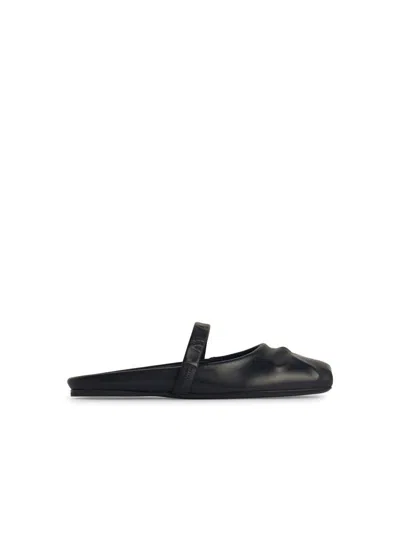 MARNI MARNI BLACK LEATHER SLIPPERS