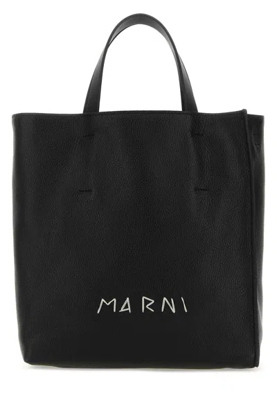 Marni Black Leather Small Museo Handbag