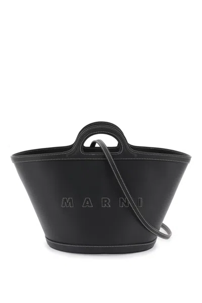 Marni Black Leather Small Tropicalia Bag