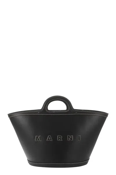 Marni Black Leather Small Tropicalia Handbag