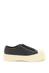 Marni Black Smooth Leather Sneakers In Black