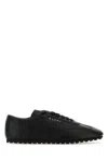 Marni Leather Low-top Sneakers And Contrasting Sole In Black