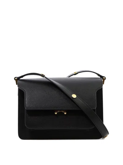 Marni Black Leather Trunk Shoulder Bag In Multicolor