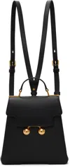 Marni Trunkaroo Leather Backpack In 00n99 Black