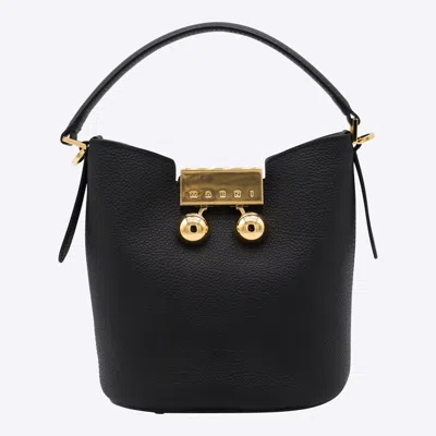 Marni Black Leather Trunkaroo Satchel