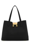 Marni Structured Black Calf Leather Handbag With Gold-tone Accents