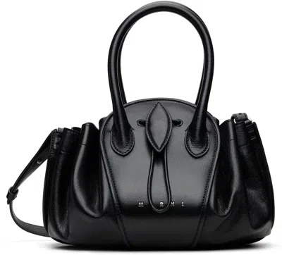 Marni Leather Tulipea Small Handbag In Black