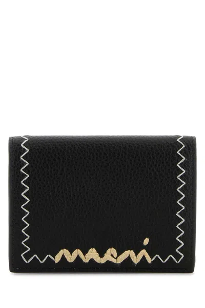 Marni Black Leather Wallet