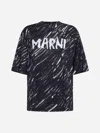Marni Black Logo And Crayon Print T-shirt