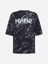 Marni Black Logo And Crayon Print T-shirt In .