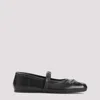 Marni Black Ballerinas With Embossed Bow Detail On The Front In Leather Woman In Black