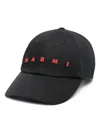 Marni Baseball Cap With Embroidered Logo In Black