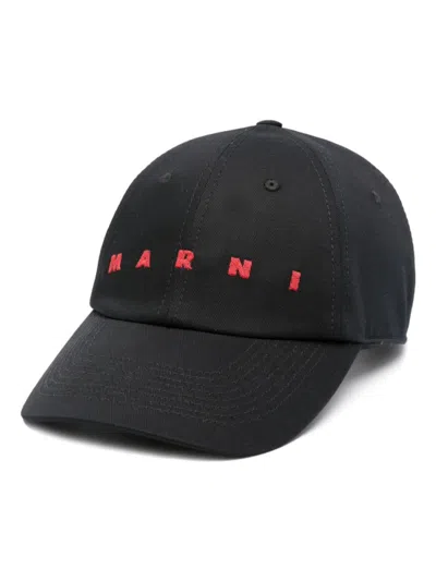 MARNI BLACK LOGO BASEBALL HAT
