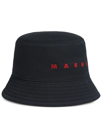 Marni Black Logo-embroidered Bucket Hat