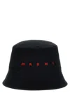 Marni Black Embroidered Logo Bucket Hat In Black